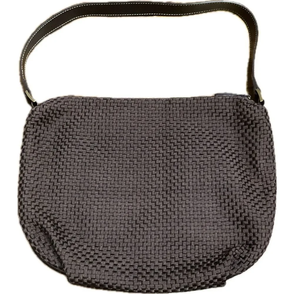The Sak Handbag Bag Purse Brown Woven Fabric Hobo Shoulder Bag Viscose‎